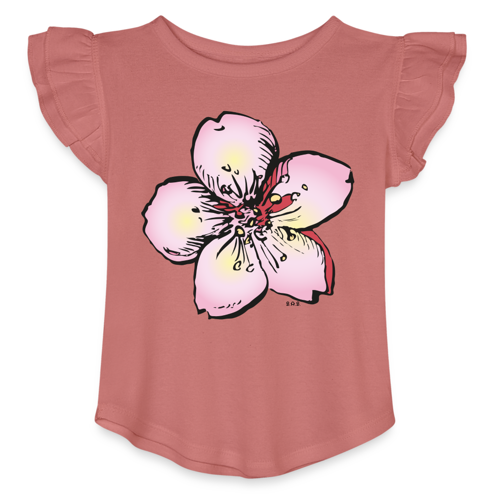 Beautiful Toddler Girls Flutter T-shirt - mauve