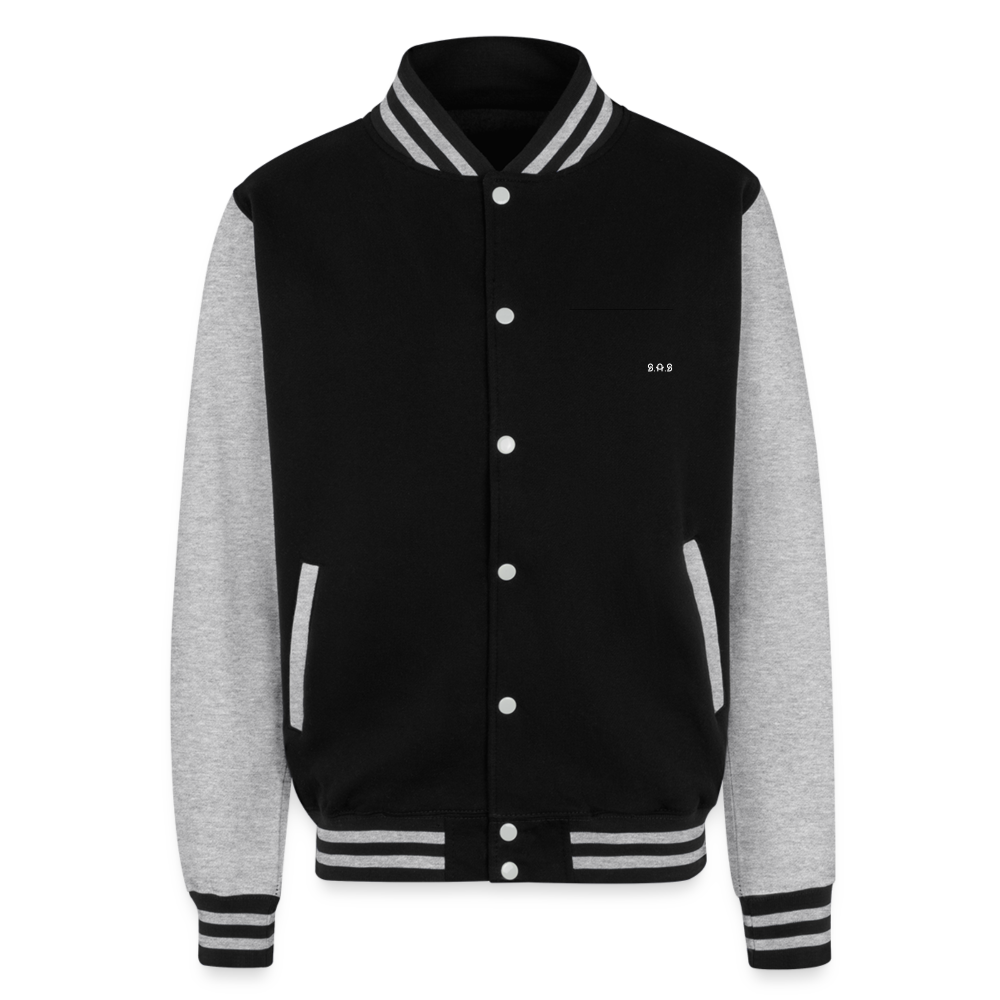 Boricua Sauce Just Hoods Heavyweight Letterman Jacket - black/heather grey