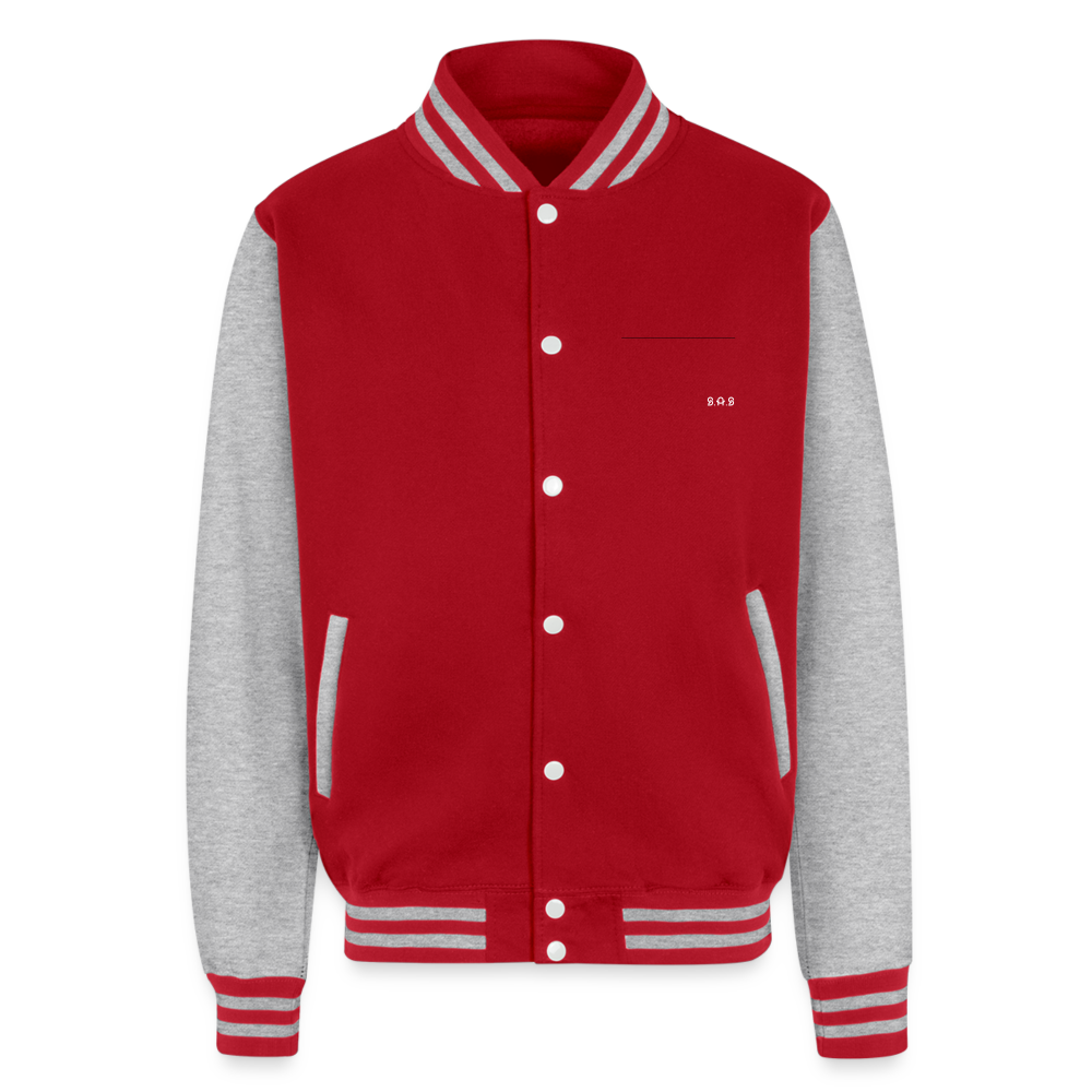 Boricua Sauce Just Hoods Heavyweight Letterman Jacket - red/heather grey